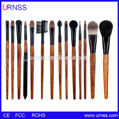 Free Samples Private Label 14pcs Makeup Brush/High End Goat Hair Makeup Brush PU Pouch/Wholesale Makeup Brush